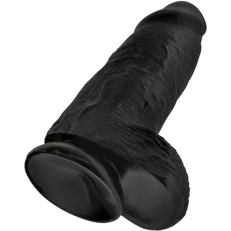 King Cock Chubby Realistic Penis 23 CM Black — Black, PVC