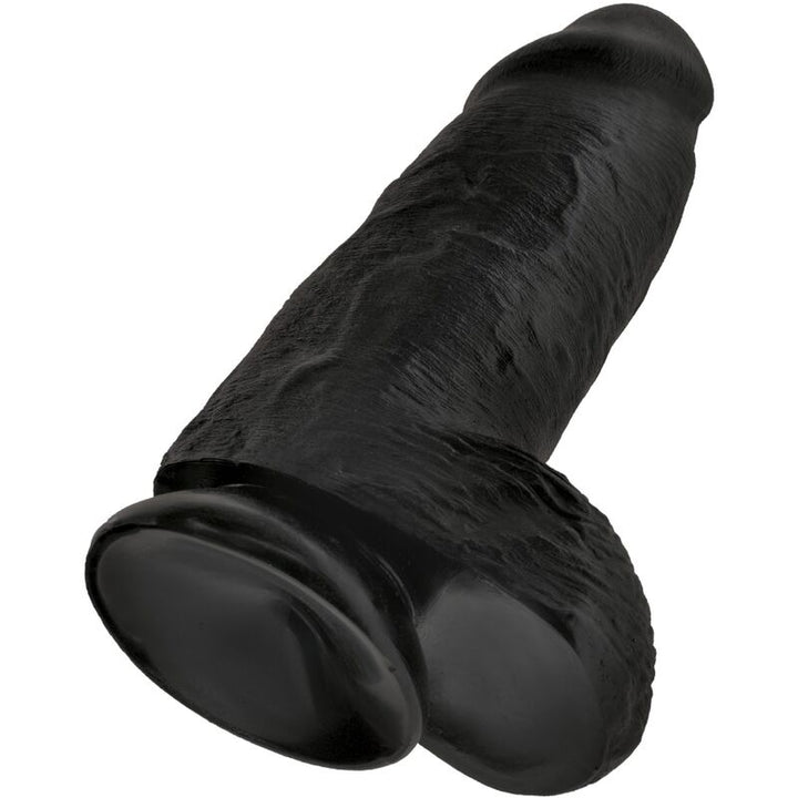 King Cock Chubby Realistic Penis 23 CM Black — Black, PVC