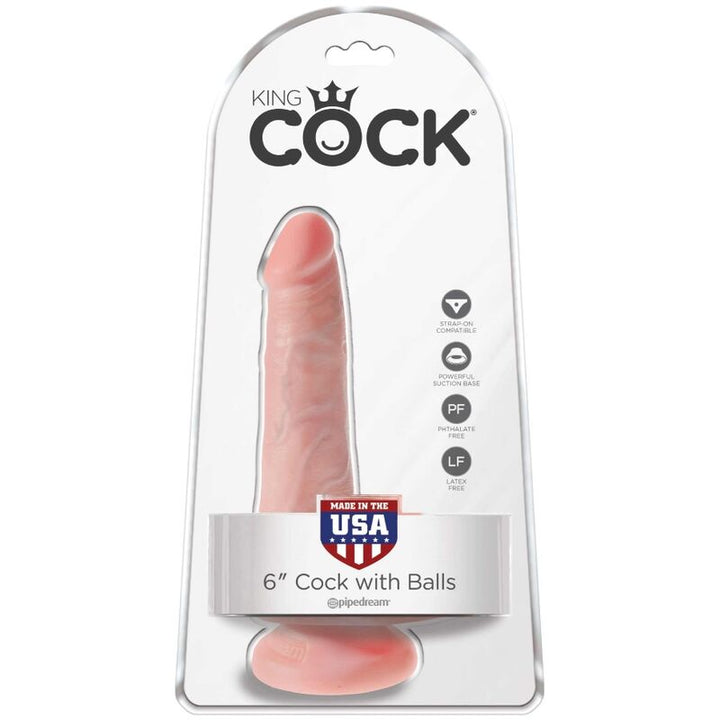 King Cock Realistic Penis With Balls 13.5 CM Light — Skin