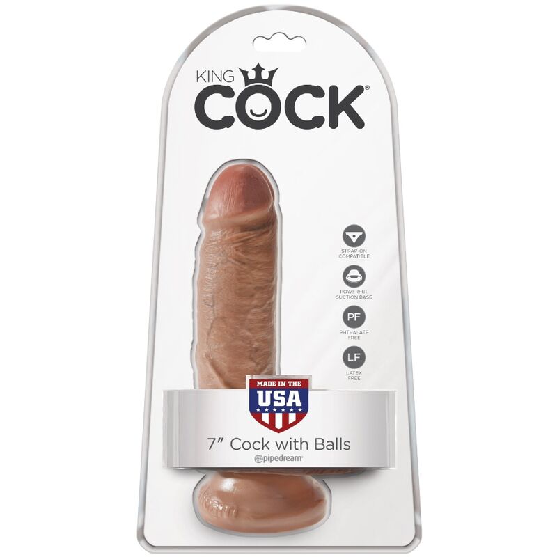 King Cock Realistic Penis With Balls 13.2 CM Caramel — Skin