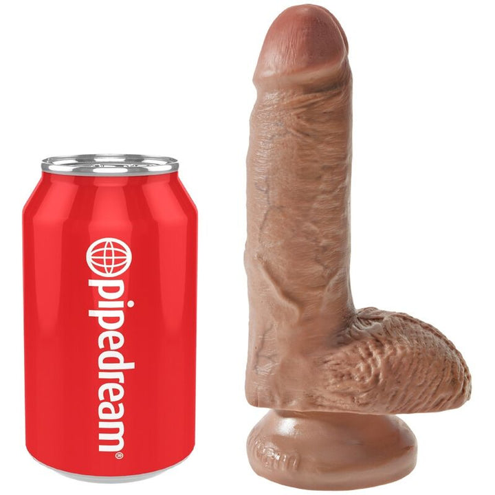 King Cock Realistic Penis With Balls 13.2 CM Caramel — Skin