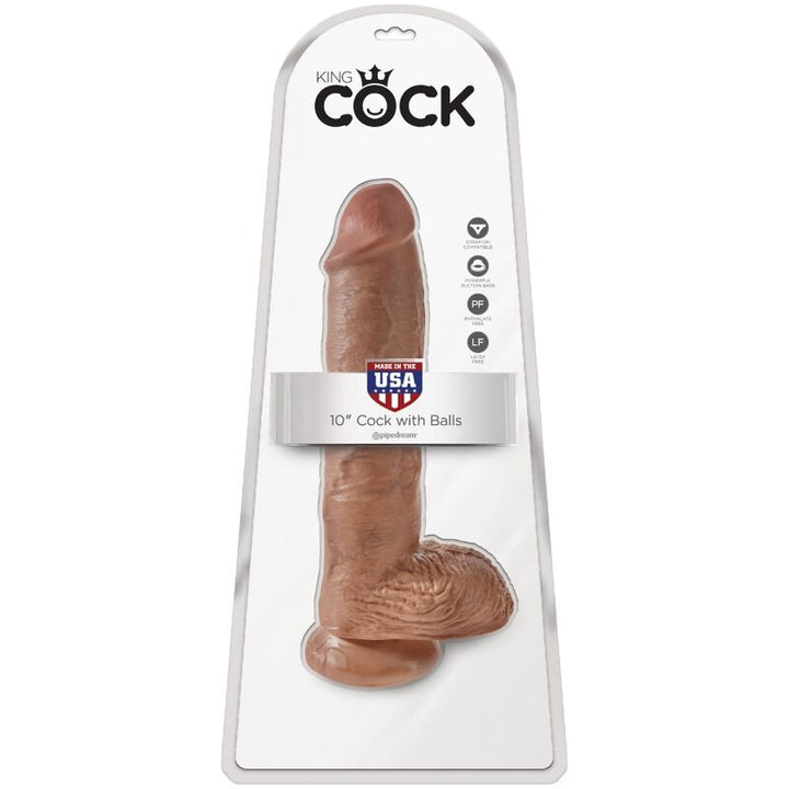 King Cock Realistic Penis With Balls 19.8 CM Caramel — Skin