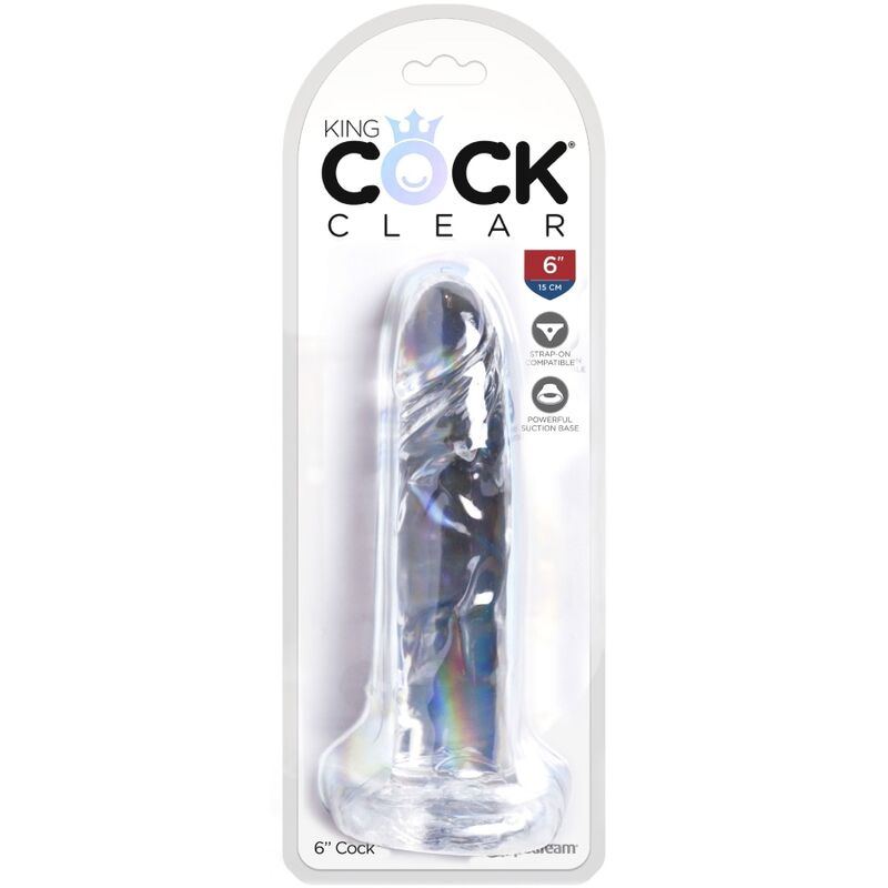 King Cock Clear Realistic Penis 15.5 CM Transparent — Clear