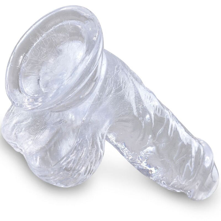 King Cock Clear Realistic Penis With Balls 10.1 CM — Clear