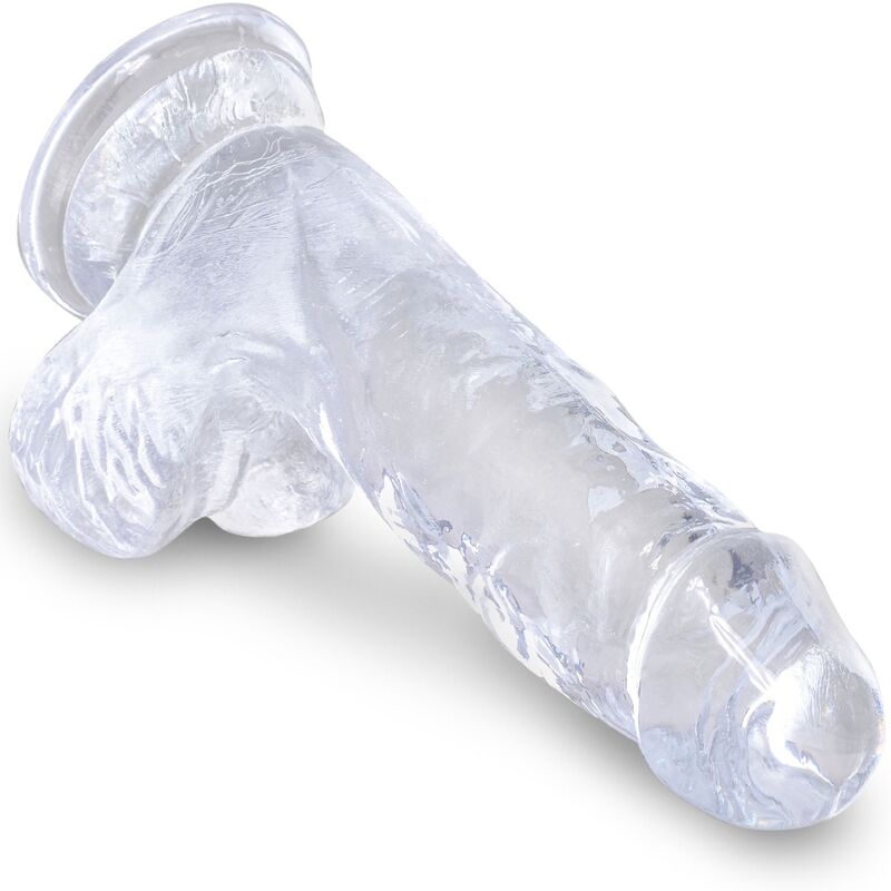King Cock Clear Realistic Penis With Balls 10.1 CM — Clear