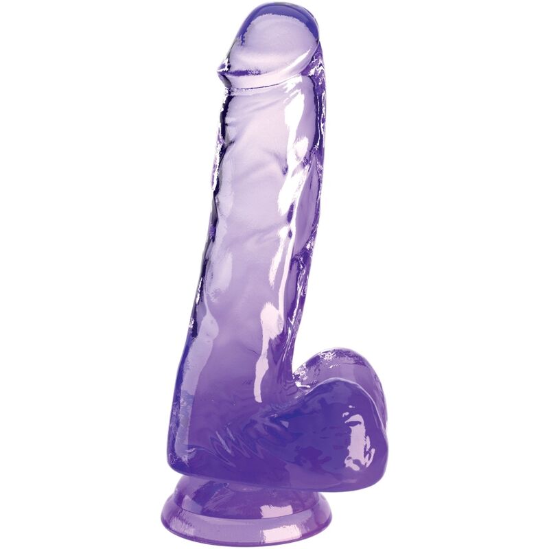 King Cock - Clear Realistic Penis With Balls 13.5 CM Purple