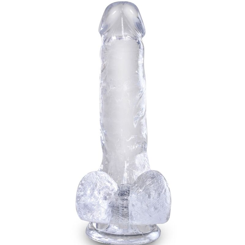 King Cock Clear Realistic Penis With Balls 13.5 CM — Clear