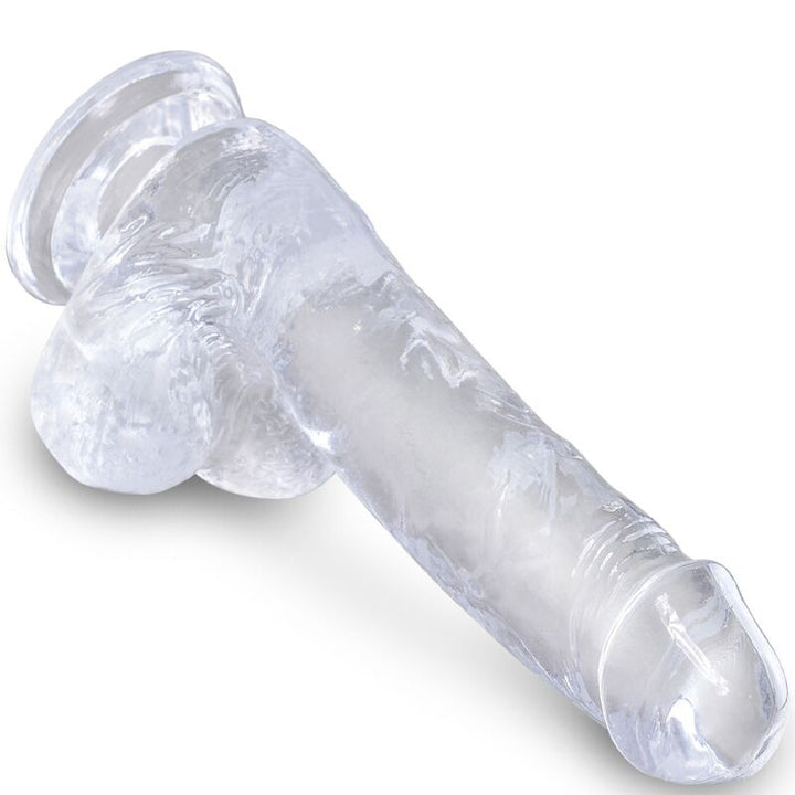 King Cock Clear Realistic Penis With Balls 13.5 CM — Clear