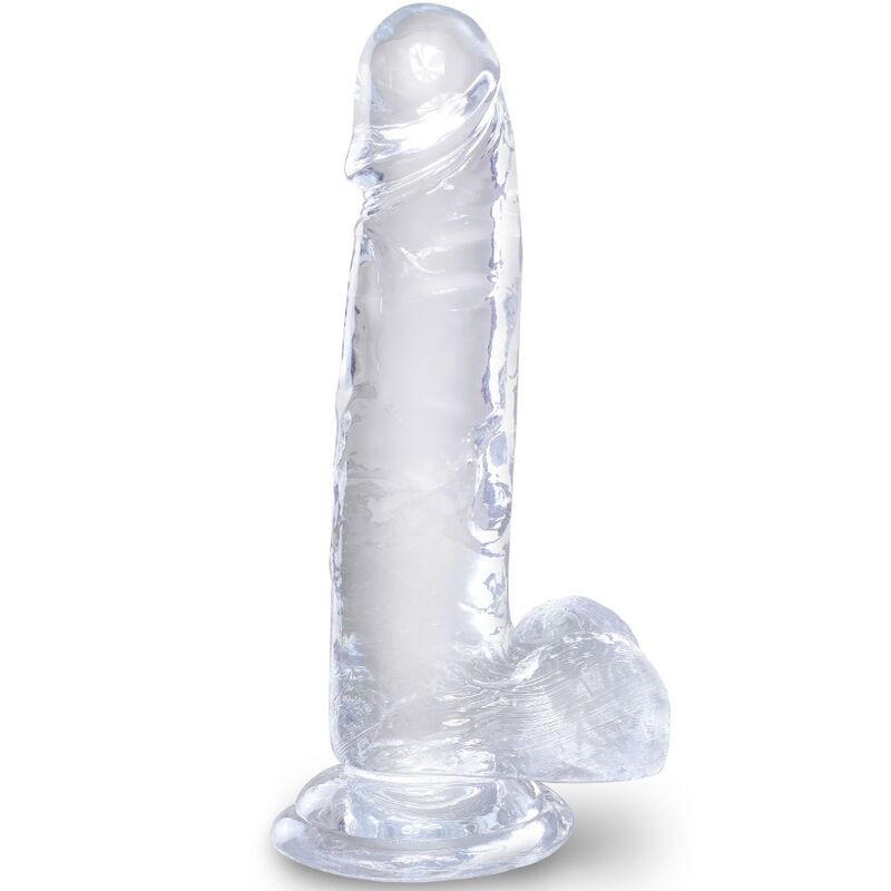 King Cock Clear Realistic Penis With Balls 15.2 CM — Clear