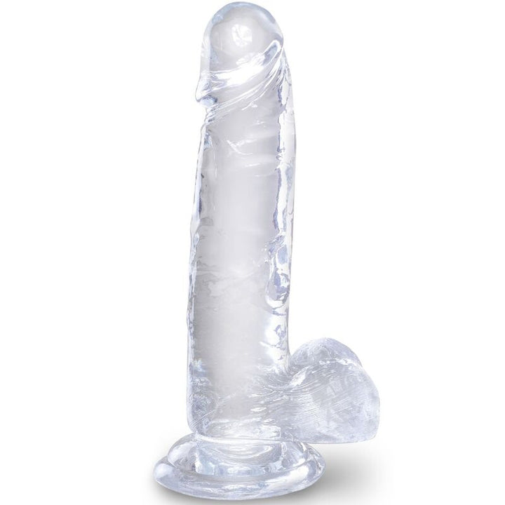 King Cock Clear Realistic Penis With Balls 15.2 CM — Clear