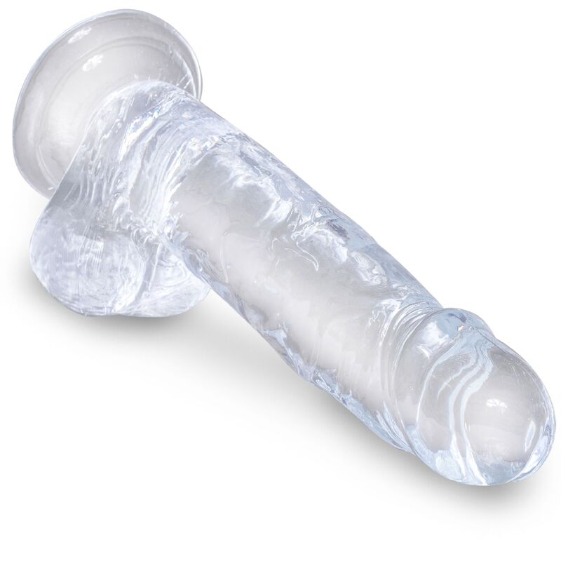 King Cock Clear Realistic Penis With Balls 15.2 CM — Clear