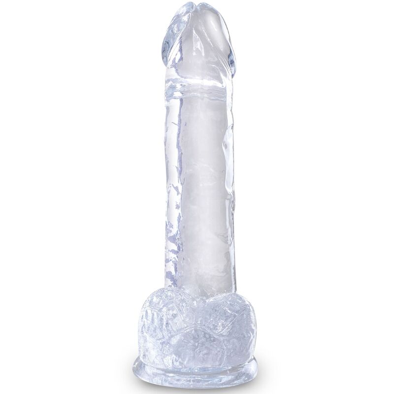 King Cock Clear Realistic Penis With Balls 15.2 CM — Clear