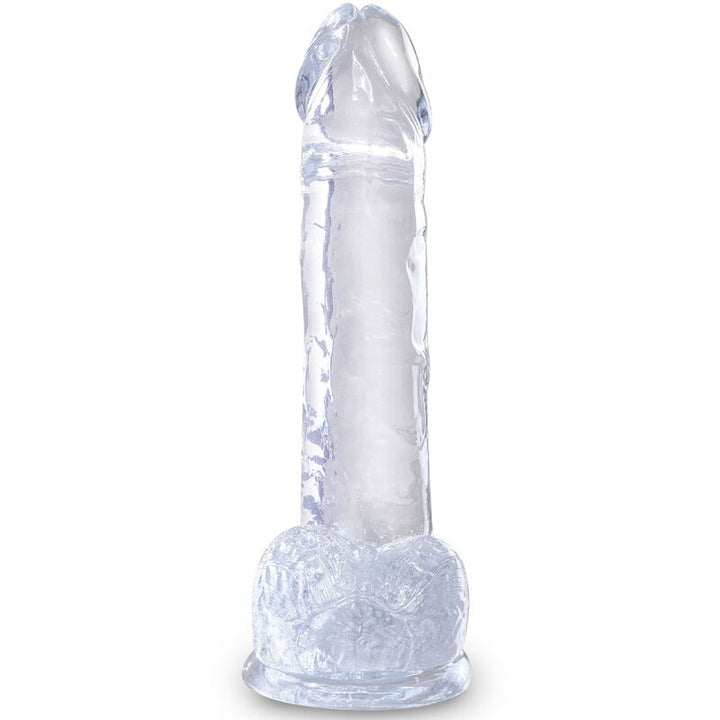 King Cock Clear Realistic Penis With Balls 15.2 CM — Clear