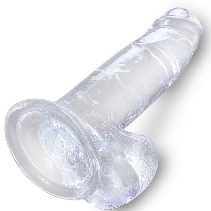 King Cock Clear Realistic Penis With Balls 15.2 CM — Clear