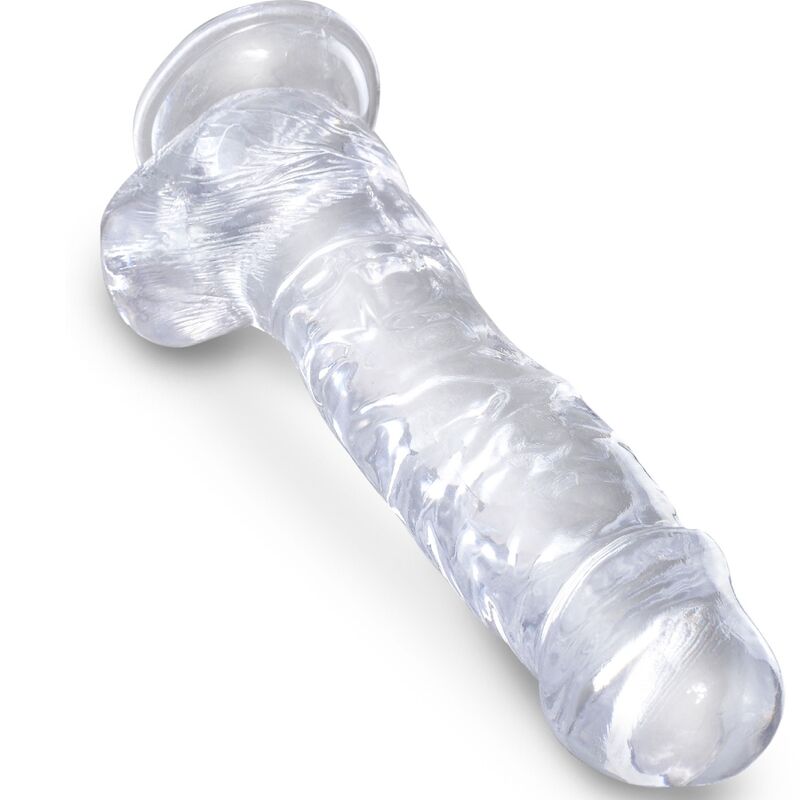 King Cock Clear Realistic Penis With Balls 16.5 CM — Clear