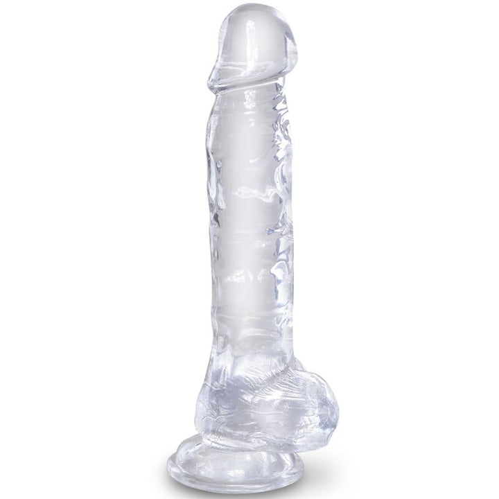 King Cock Clear Realistic Penis With Balls 16.5 CM — Clear