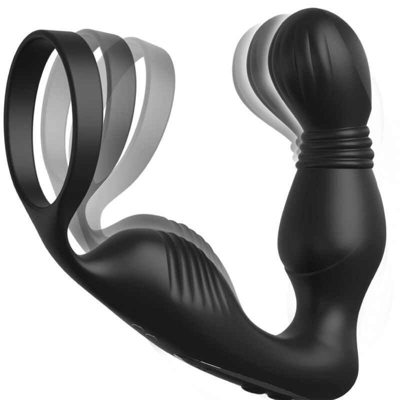 Vibrating &amp; Rechargeable Prostate Massager — Black silicone