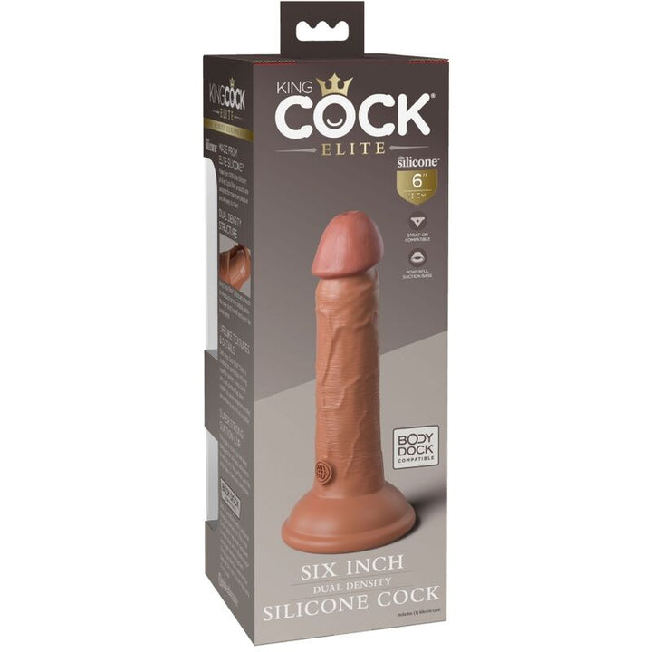 King Cock Elite Realistic Silicone Dildo 15.2 CM Caramel — Skin
