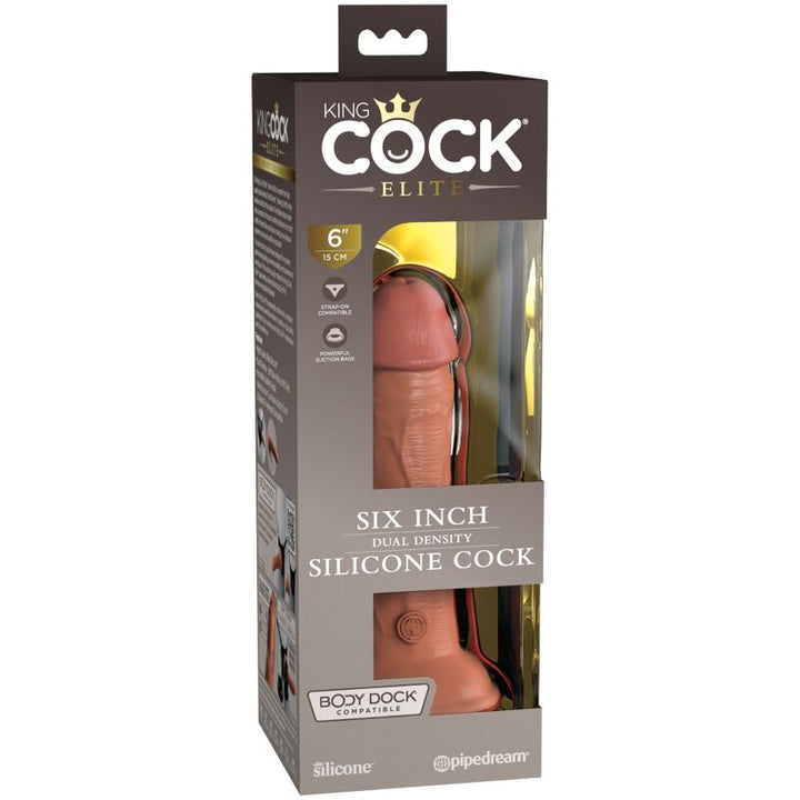 King Cock Elite Realistic Silicone Dildo 15.2 CM Caramel — Skin
