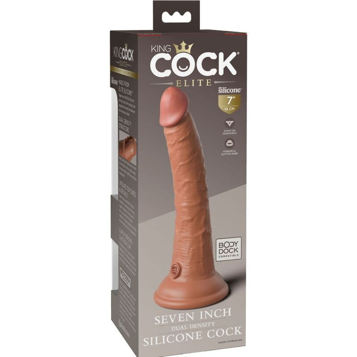 King Cock Elite Realistic Silicone Dildo 17.8 CM Caramel — Skin