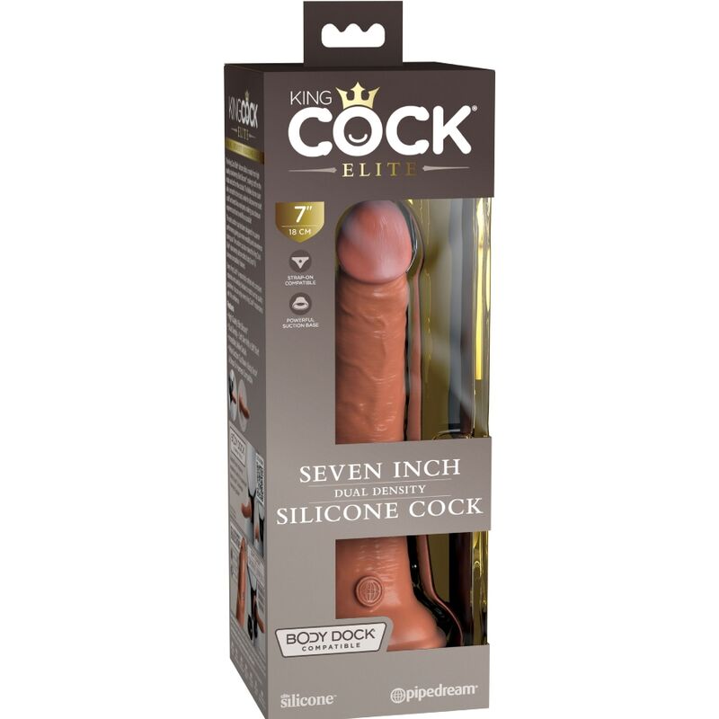 King Cock Elite Realistic Silicone Dildo 17.8 CM Caramel — Skin