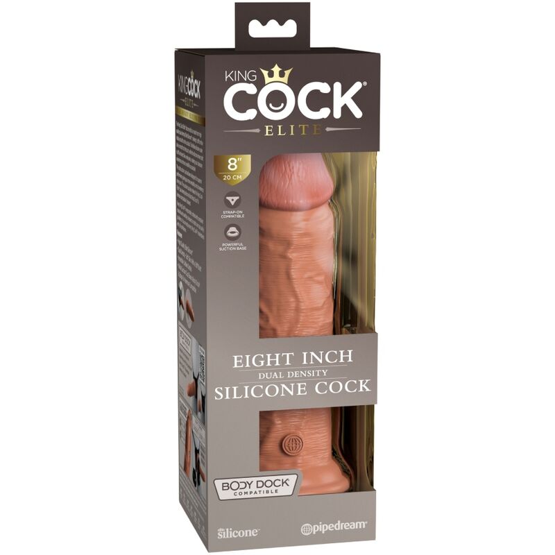 King Cock Elite Realistic Silicone Dildo 20.3 CM Caramel — Skin