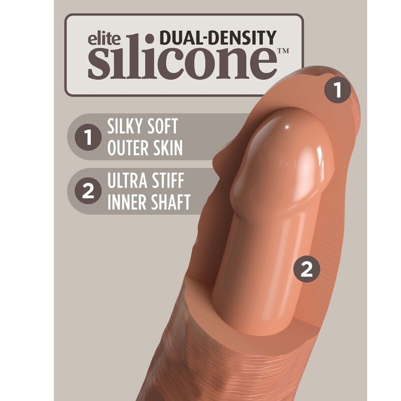 King Cock Elite Realistic Silicone Dildo 20.3 CM Caramel — Skin