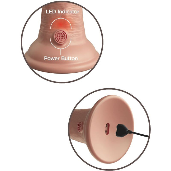 King Cock Elite Realistic Dildo Vibrating &amp; Silicone 15.2 CM — Skin