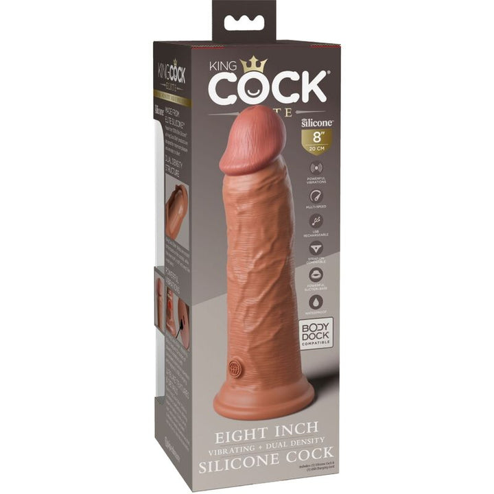 King Cock Elite Realistic Dildo Vibrating &amp; Silicone 20.3 CM — Skin