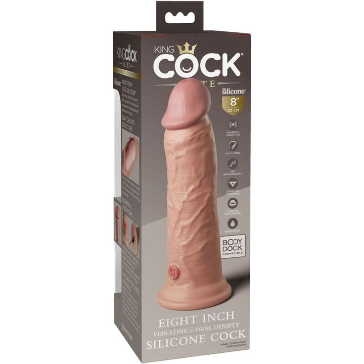 King Cock Elite Realistic Dildo Vibrating &amp; Silicone 20.3 CM — Skin