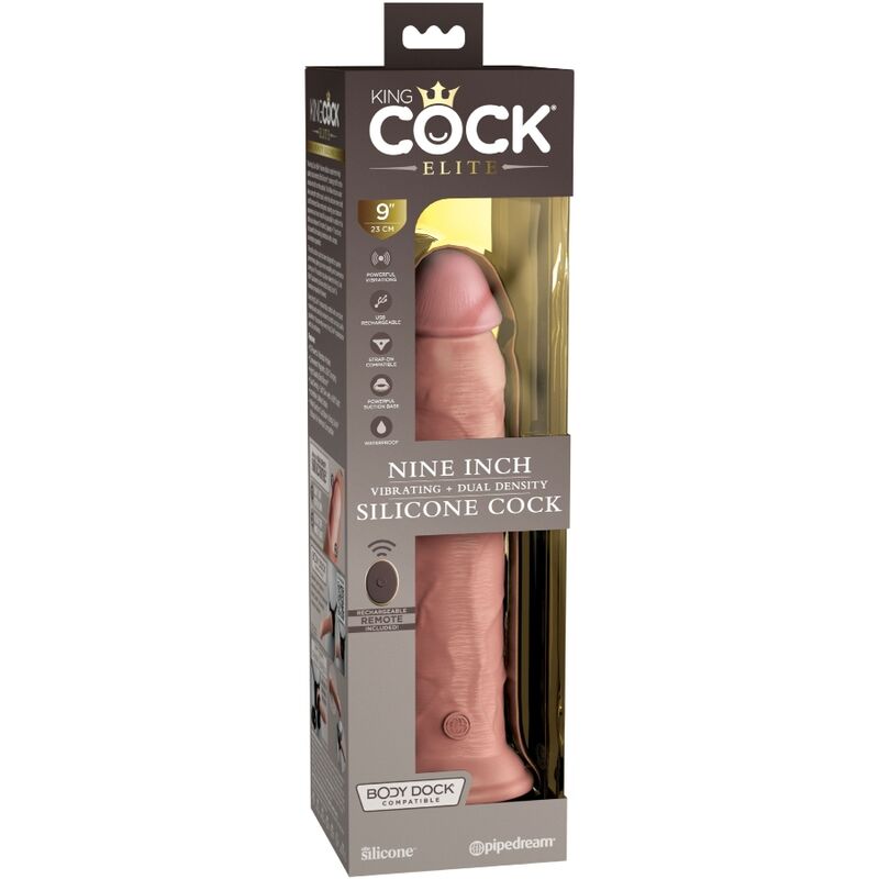 King Cock Elite Realistic Dildo Vibrator &amp; Silicone Remote — Skin