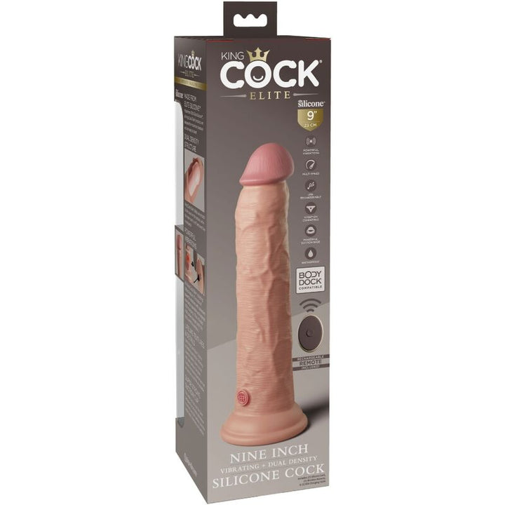 King Cock Elite Realistic Dildo Vibrator &amp; Silicone Remote — Skin