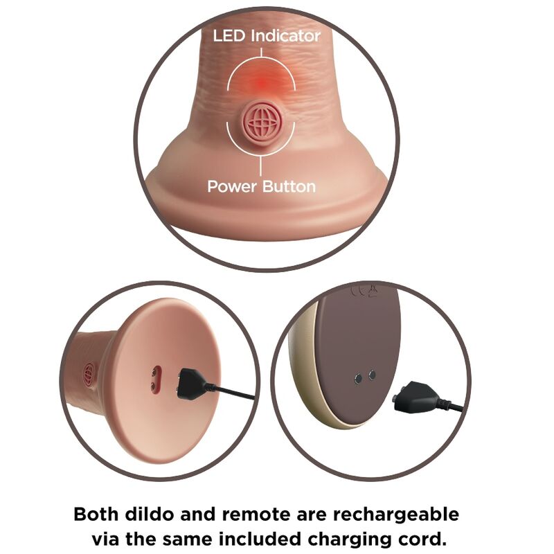 King Cock Elite Realistic Dildo Vibrator &amp; Silicone Remote — Skin