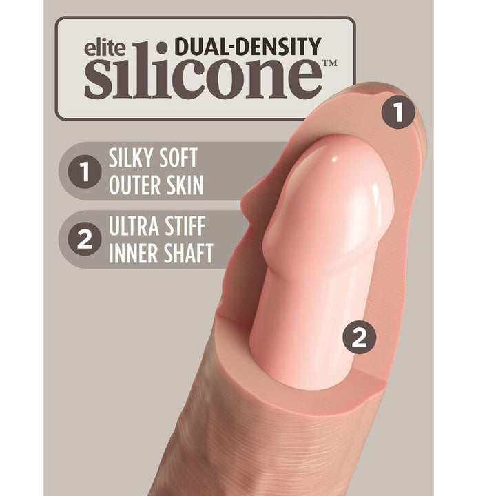 King Cock Elite Realistic Dildo Vibrator &amp; Silicone Remote — Skin