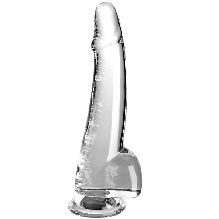 King Cock Clear Dildo With Testicles 19 CM Transparent — Clear