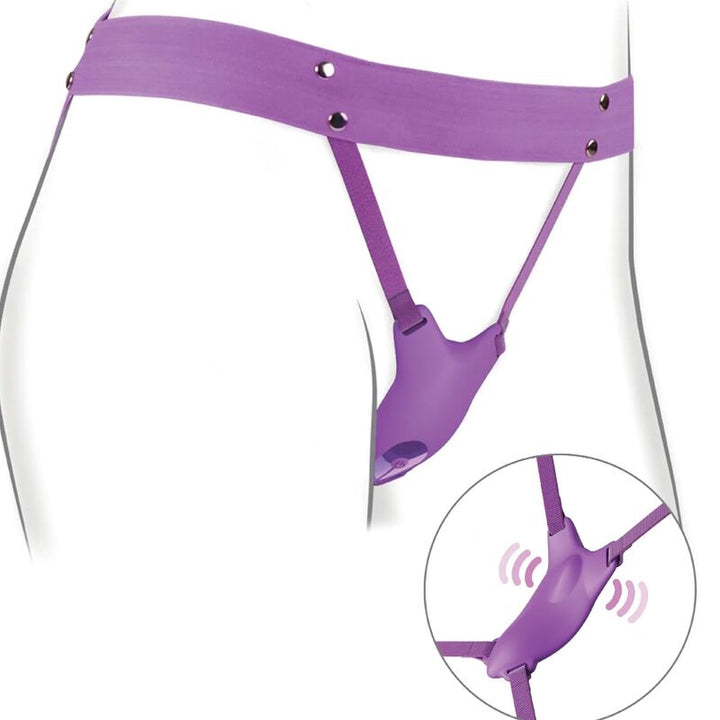 FANTASY FOR HER - BUTTERFLY HARNESS, VIBRATING RECHARGEABLE &amp; REMOTE CONTROL PURPLE