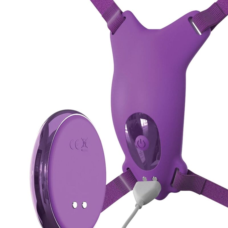 FANTASY FOR HER - BUTTERFLY HARNESS, VIBRATING RECHARGEABLE &amp; REMOTE CONTROL PURPLE