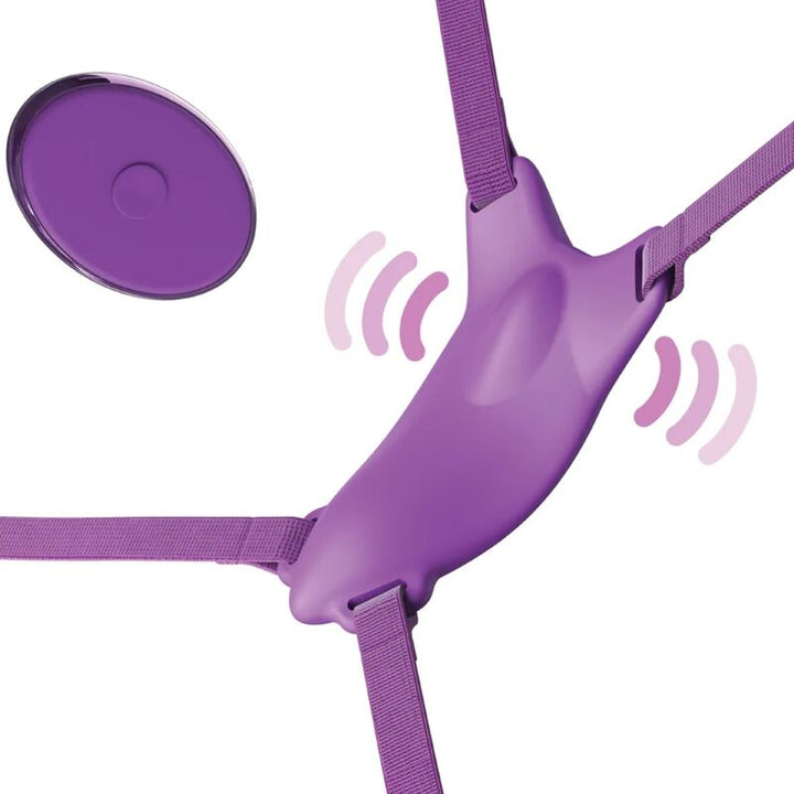 FANTASY FOR HER - BUTTERFLY HARNESS, VIBRATING RECHARGEABLE &amp; REMOTE CONTROL PURPLE