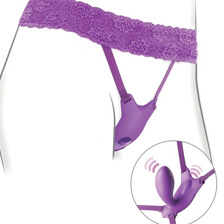 FANTASY FOR HER - BUTTERFLY HARNESS G-SPOT WITH VIBRATOR, RECHARGEABLE &amp; REMOTE CONTROL VIOLET