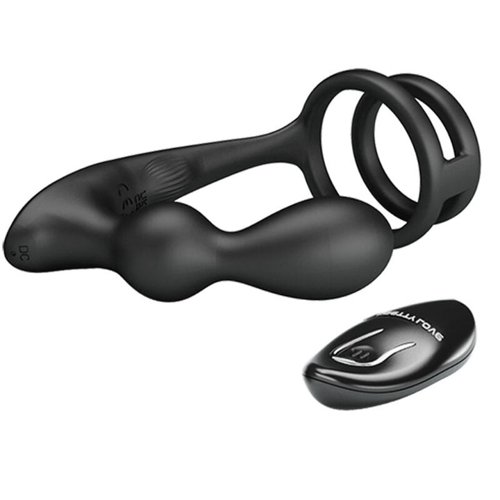 Marshall Penis Ring With Vibratory Anal Plug — Black