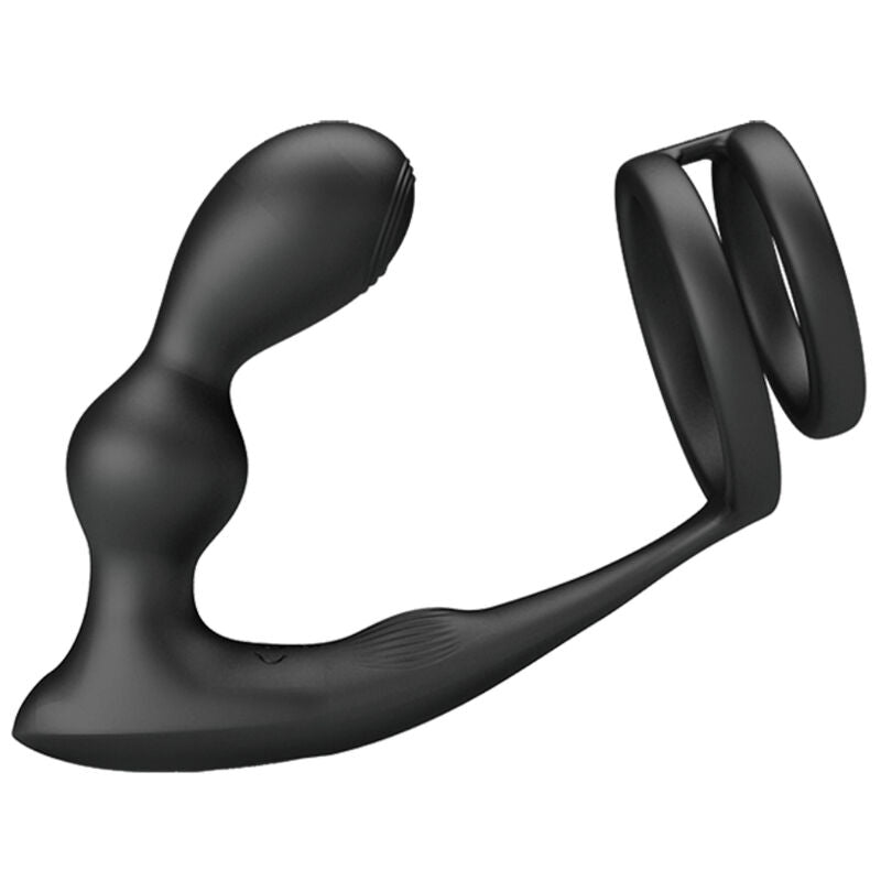Marshall Penis Ring With Vibratory Anal Plug — Black