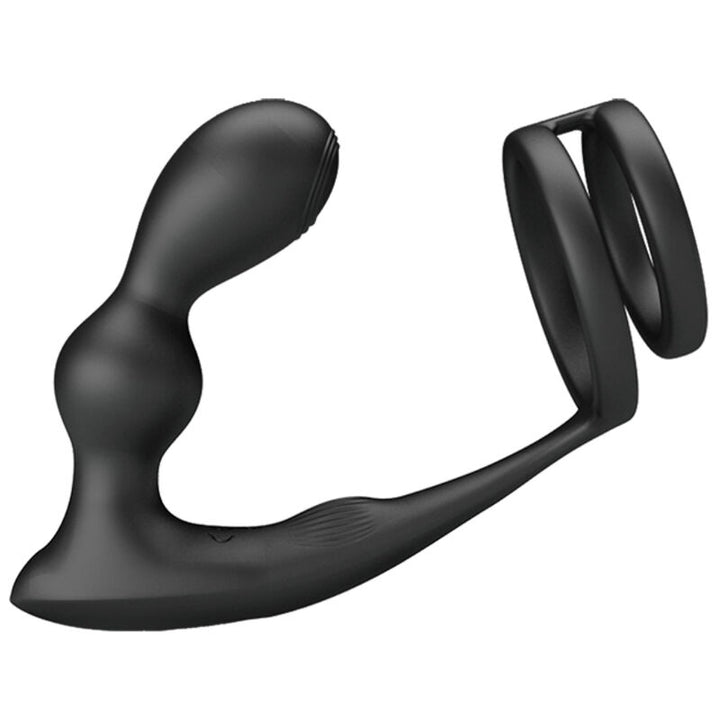 Marshall Penis Ring With Vibratory Anal Plug — Black