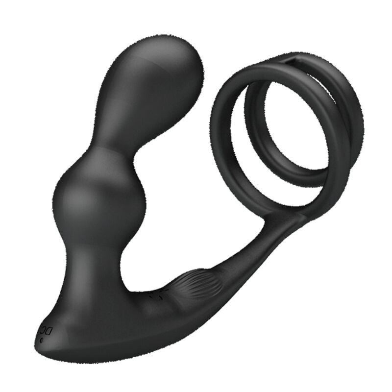 Marshall Penis Ring With Vibratory Anal Plug — Black