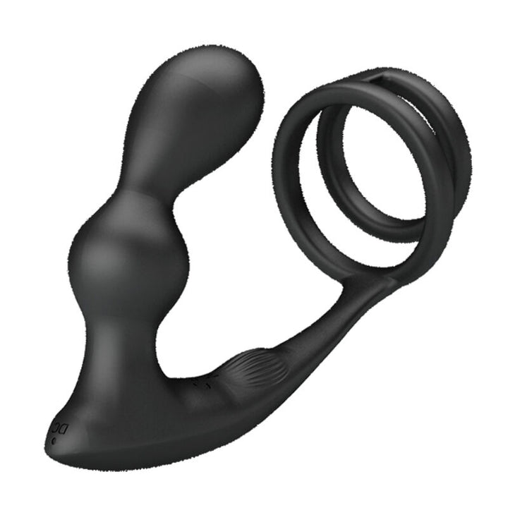 Marshall Penis Ring With Vibratory Anal Plug — Black