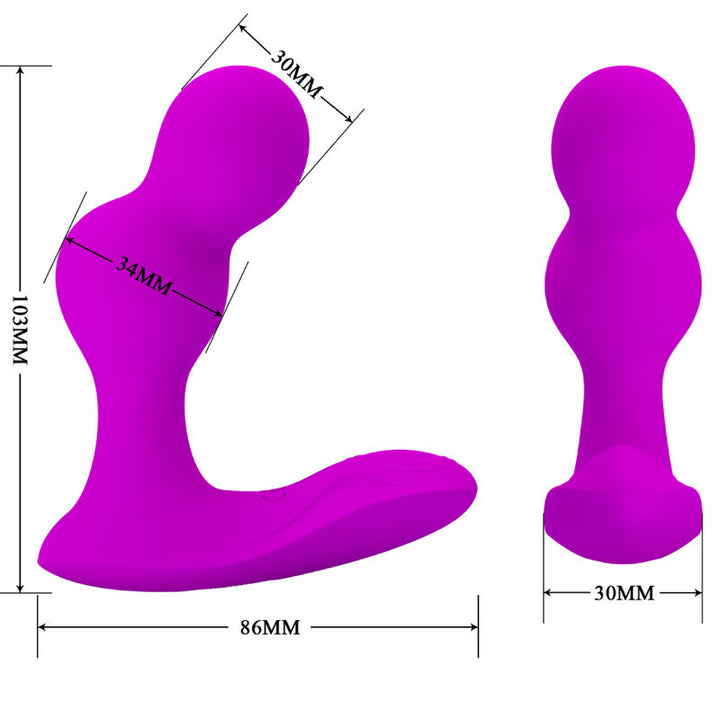 Terrance Anal Vibrator Massager With Remote — Black