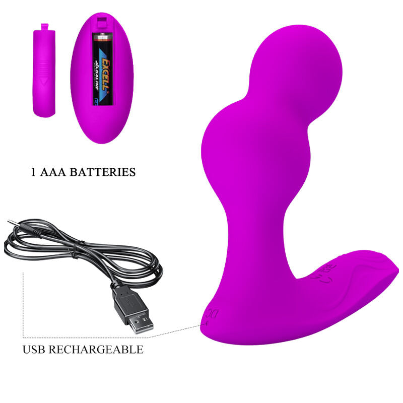Terrance Anal Vibrator Massager With Remote — Black