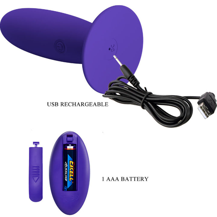 Youth Plug Anal Vibrator Remote Control Violet — Purple