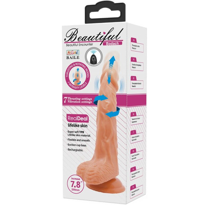 Baile Bodach - Realistic Vibrator With Remote Control Suction — Skin