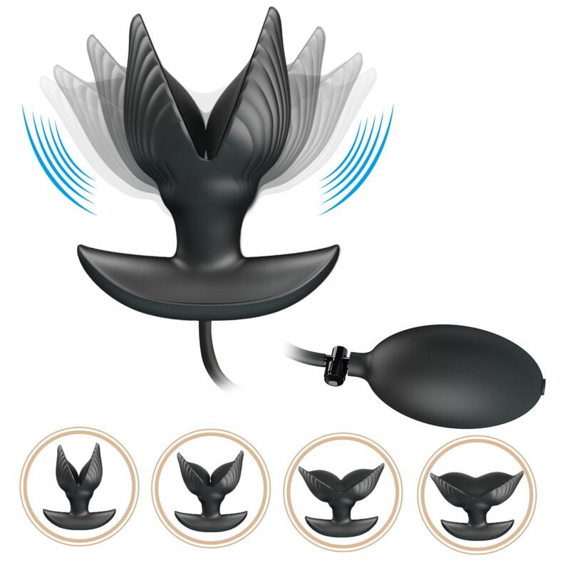 Pretty Love Inflatable &amp; Rechargeable Anal Plug — Black