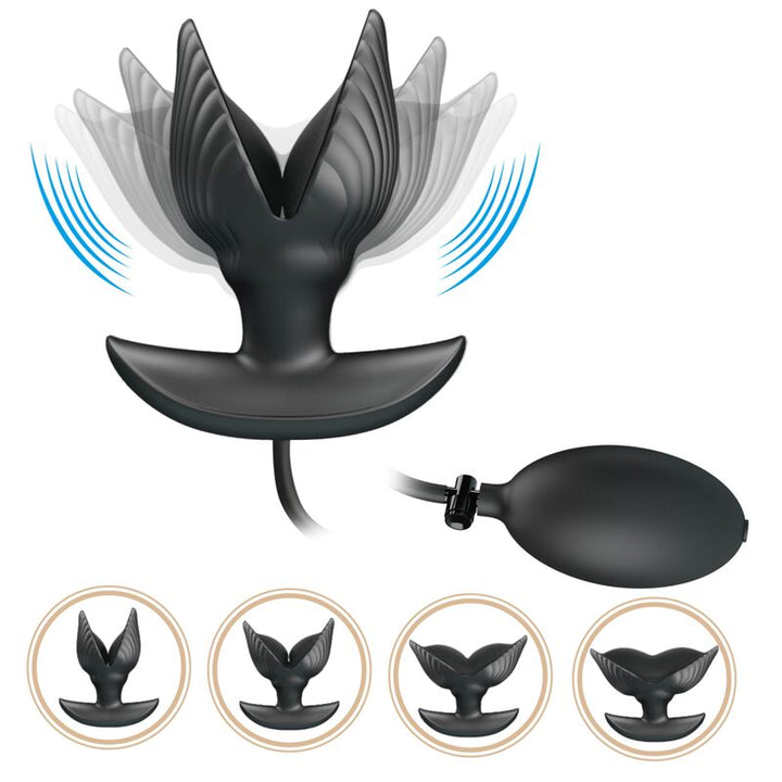 Pretty Love Inflatable &amp; Rechargeable Anal Plug — Black